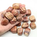 Cristales naturales y piedras curativas pulidas, ágata blanca a granel, grava mineral, especímenes de gemas, decoración para acuarios y hogar, jaspe rojo paisaje, 50 g