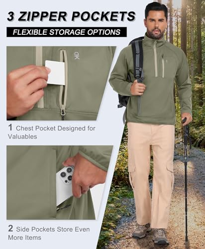 Image of Little Donkey Andy Men's Golf Pullover Windbreaker Quarter Zip Golf Jacket