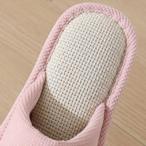 Animal Head Design Slippers for Women Men Memory Foam Soft Warm Slip on Open Toe Linen Cotton House Shoes,Anti-Skid Cozy for Indoor Outdoor3