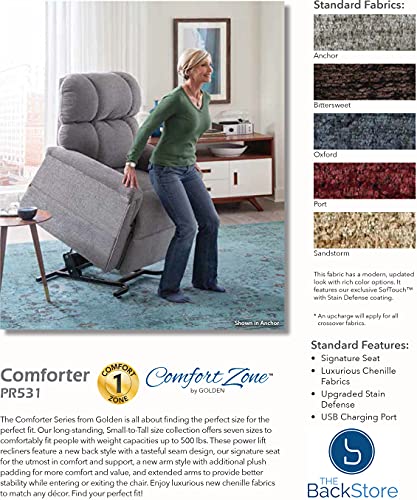 Sillón reclinable con soporte lumbar beige miniatura 4