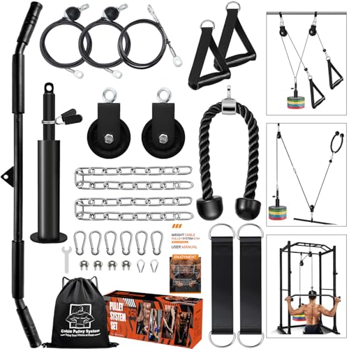 Favuit Cable de entrenamiento de fitness para entrenamiento de antebrazos, entrenamiento de fuerza de gimnasio, tríceps, cuerda de peso, dispositivo de fitness, torre de poleas para casa, gimnasio,