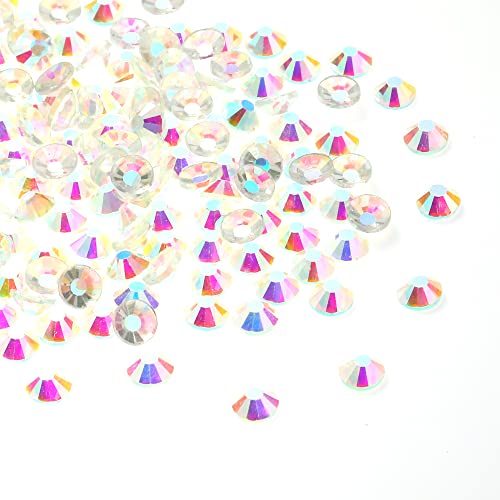 BAJUQIJU 3300 Pieces Nail Rhinestones Nail Art Gems Crafts Crystals Glass Decorations Set AB Rhinestones Flatback Design Face Clothes Shoes Decor Diy Acrylic Nail Art Decoration(White ab)