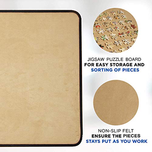 Jigsaw Puzzle Board Portable Puzzle Mat, Puzzle Organizer and Storage, Fits 1000 Piece Puzzles, Non-Slip Felt Surface, Lightweight, 23\" x 32\" - Thumbnail 5