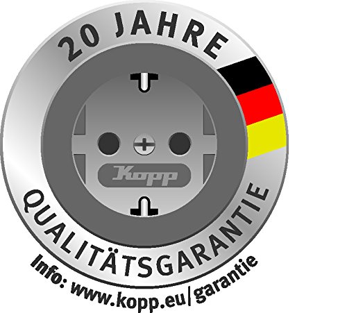 Kopp BLUE ELECTRIC - Schutzkontakt-Steckdose mit Klappdeckel, 3-fach, fertig verdrahtet, Farbe: grau
