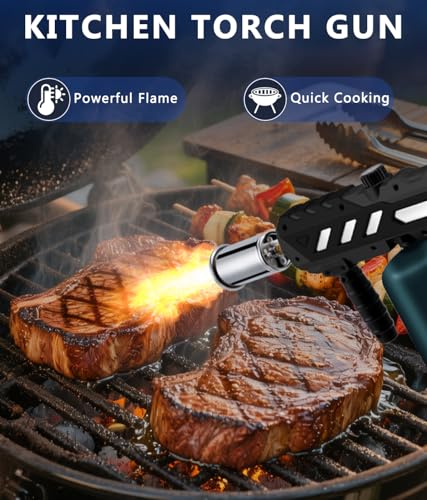 Image of Powerful Propane Torch with Detachable Design, Kitchen Blow Torch Gun with Adjustable Flame, Torch Burner Flamethrower for BBQ, Charcoal Lighter, Campfire, Weeding (Tank Not Included)