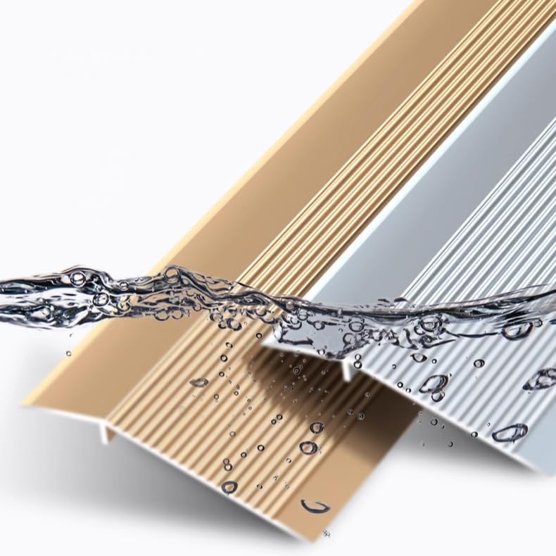 Floor Transition Strip Metal Edge Trim Strip Height 10mm-40mm Non Slip Threshold Ramp Reducer for Doorways/Uneven Flooring/Wood to Tile (Color : Silver, Size : Length 90cm (3ft))