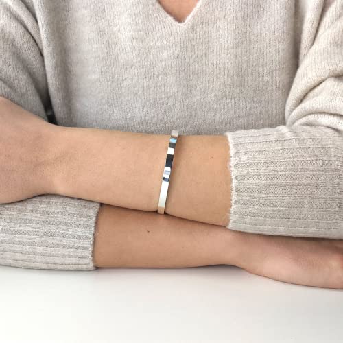 Silverly 925 Sterling Silver HInged Bangle 5mm - Classic Round Tube Solid Silver Bangle - Stacking Sterling Silver Bracelet for Women - Gifts for Daughter3