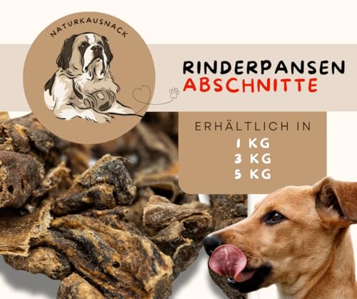 Rinderpansen in 4-10cm getrockneter Pansen Kausnack Hundefutter Hund Snack Hundesnack (2KG)