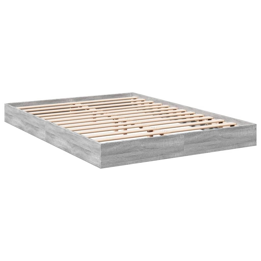 vidaXL Giroletto Grigio Sonoma 140x200 cm in Legno Multistrato, Mobile Camera da Letto, Letto, Struttura Letto, arredo Camera da Letto, Base Letto