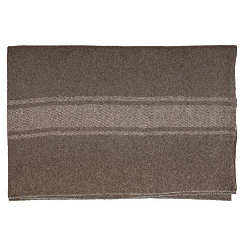 Italian Style Army Blanket, Mil-Spec, 66 in x 90 in, Wool Blend, Flame Retardant, Grey