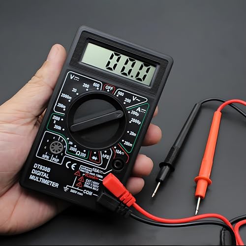 Retoo Multimetr cyfrowy LCD omomierzem, amperomierz, woltomierz do napięcia AC/DC, miernik prądu DC/AC: 0-5 A, mierzy napięcie, prąd, rezystancję, przejście, częstotliwość, diody, czarny