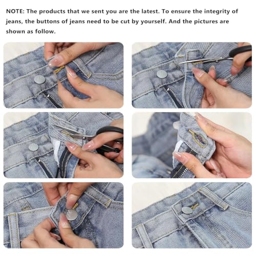Loinjsnktng High Rise Wide Leg Jeans Women Baggy Long Button Up Denim Pants Trendy Boyfriend Casual Loose Straight Leg Jeans Light Blue - image 5