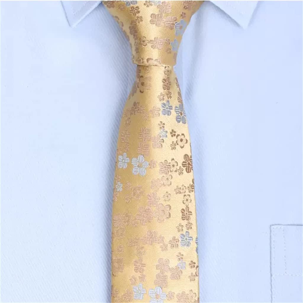 Herrenkrawatten Krawatte for Herren, formelle Kleidung, schmal, Business, koreanische Version, Goldene Blume, Persönlichkeit, Selbstbindend