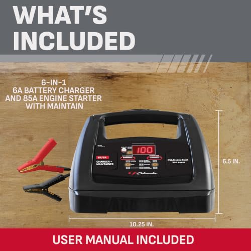 Image of Schumacher Electric 6A Car Battery Charger and 85A Engine Starter, 6-in-1 Solution, Maintainer, 30A Boost, for 6V /12V Power Sport, Automotive, and Marine Batteries, SC1307A