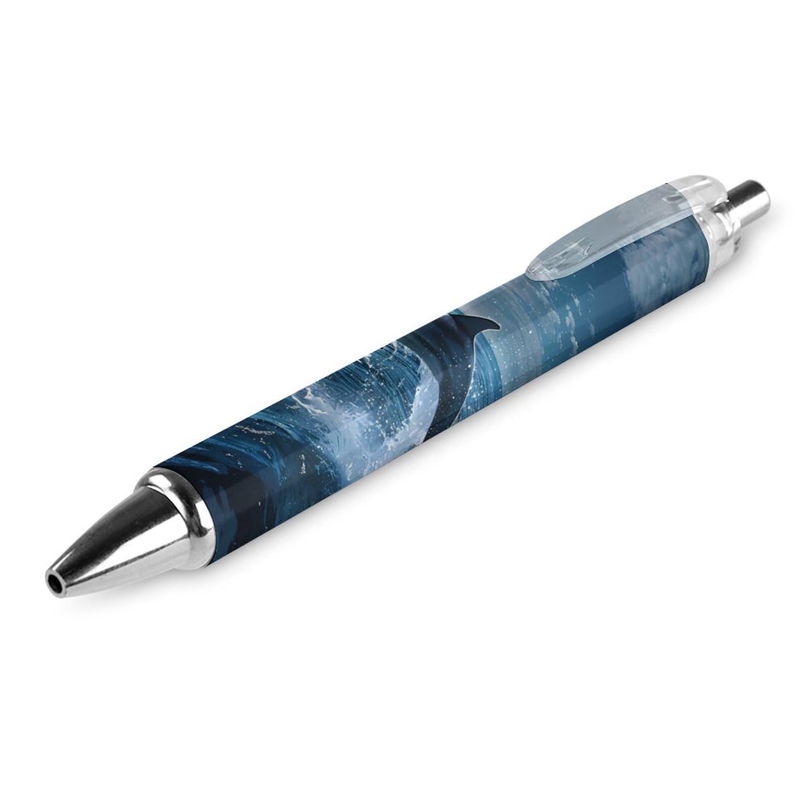 Dolphin Jumping Out of The Ocean Ballpoint Pens Black Ink Retractable Work Pens Office Ball Point Pens Medium Point