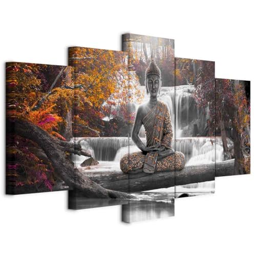 B&D XXL - Quadro Acustico 5 pezzi schiuma acustica Quadri Moderni Camera da Letto Matrimoniale - Stampa su Tela - Pannelli Fonoassorbenti Decorativi - Fonoassorbente Acustiche