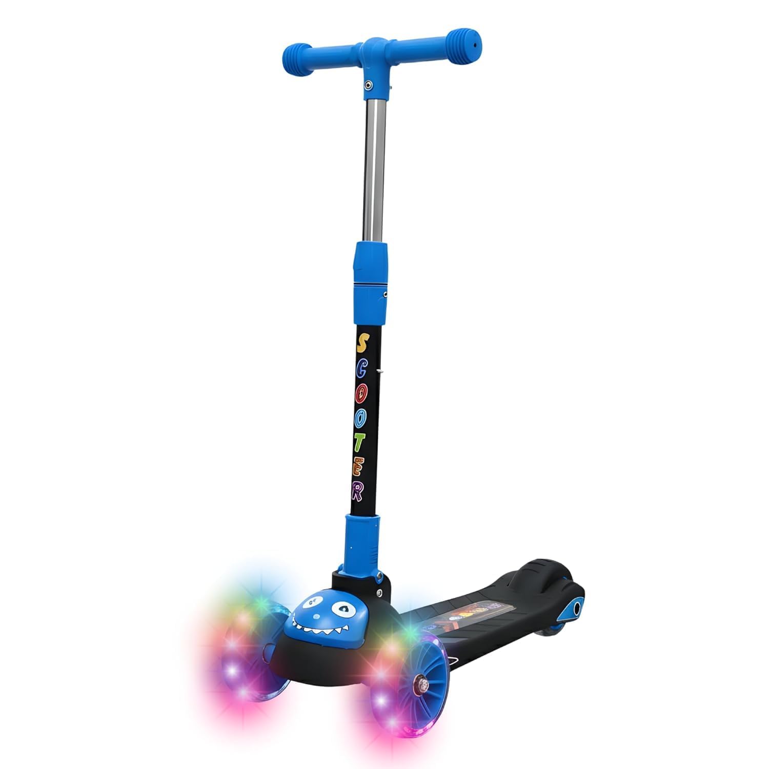 Crackles Foldable Kick Scooter for Kids with LED Light Wheels | Skating Cycle Style Scooter with Adjustable Handle & Foldable Design Lightweight Ride-On Toy for Boys & Girls Outdoor Toy-image-42