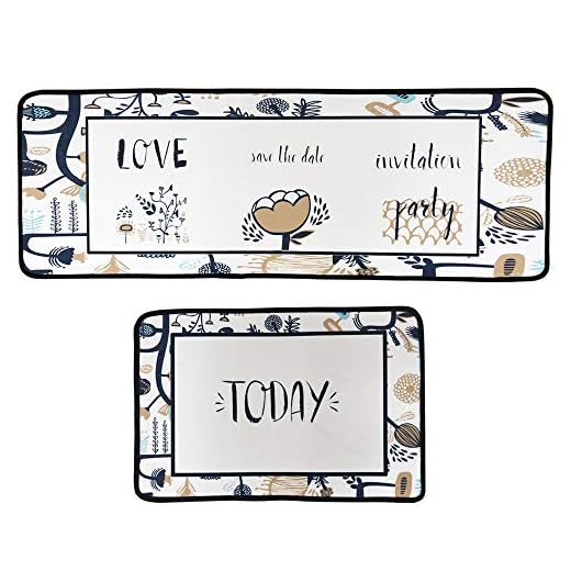 LEEBEI Alfombrillas de Cocina Antideslizantes Lavables,Felpudos Cocina Dormitorio Baño Antifatiga Alfombrilla de Poliéster (Amor,15,7×23,6 Pulgadas+15,7×47,2 Pulgadas)