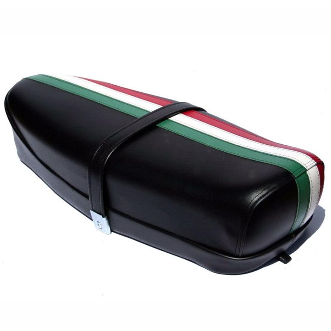 SELLA NERA 2 POSTI COMPATIBILE PER 50 N L R 50 SPECIAL 125 PRIMAVERA LEVETTA FASCIA TRICOLORE BANDIERA