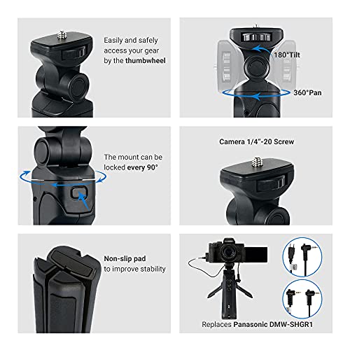 Handheld Shooting Grip And Mini Tabletop Tripod Replace Panasonic Dmw-Shgr1 Selfie Grip And Remote For Panasonic G100 G110 G9 Gh6 Gh5 Gh5S G85 G95 S1 S1R S1H S5 Fz1000 Ii And More, Ideal For Vlogging #TOP1