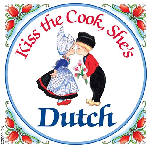Essence of Europe Gifts Kiss The Cook, She's Dutch Decorative Wall Tile Dutch Gift Idea