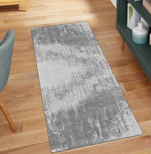 Alfombra pasillo 70 x 180 cm gris oscuro antideslizante lavable hogar 2
