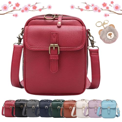 Forcipower Crossbody Bag, Urvashi Crossbody Bag, Vintage Leather Anti Theft Shoulder Bag with 10 Card Slots