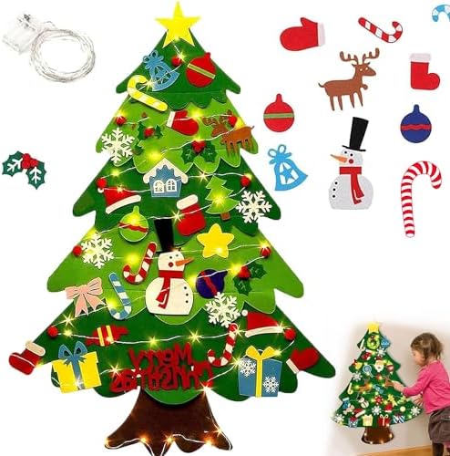 Montessori Christmas Tree for Toddlers, Felt Tree with Detachable...