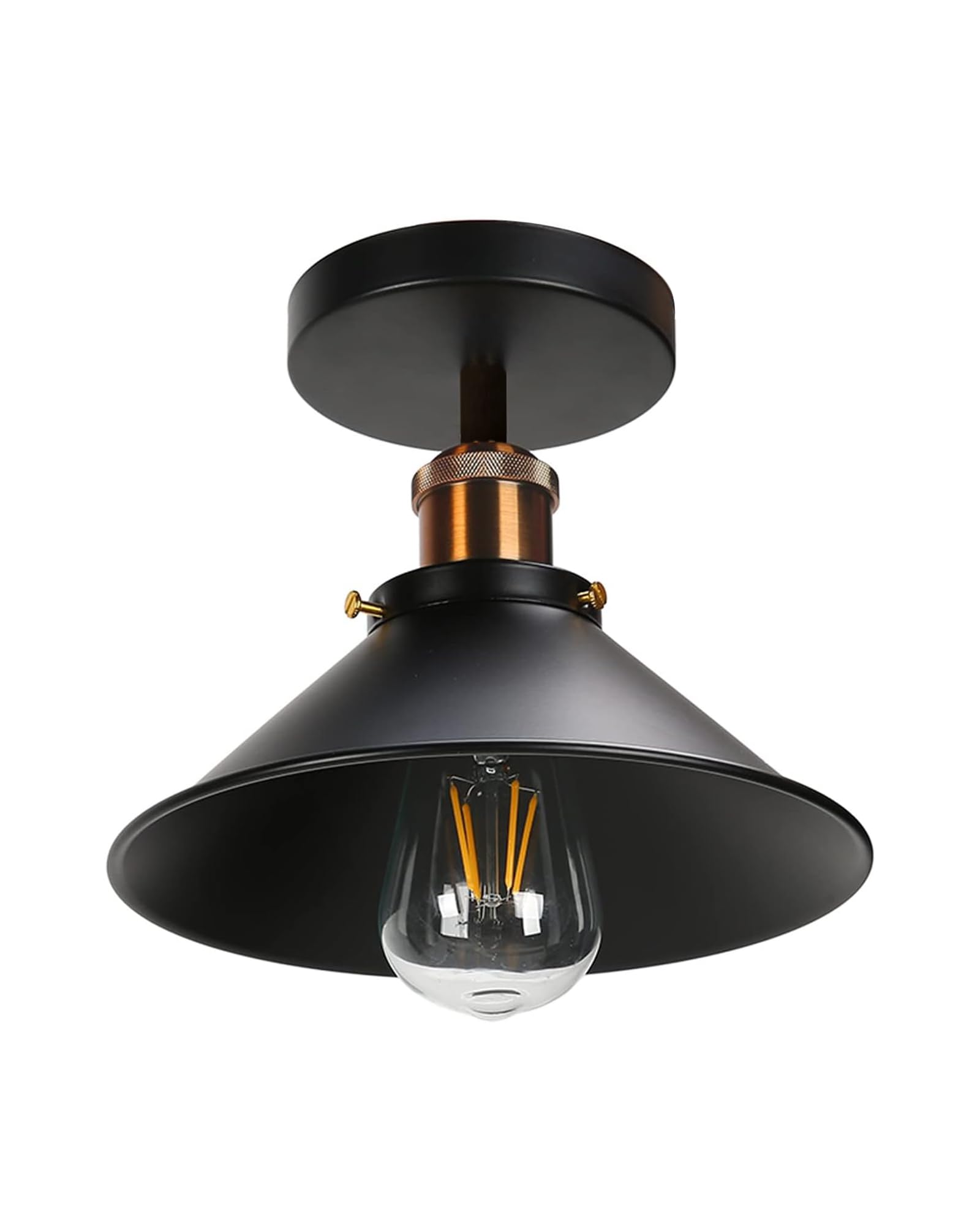 Homesake Farmhouse Ceiling Light - Black & Rose Gold -3