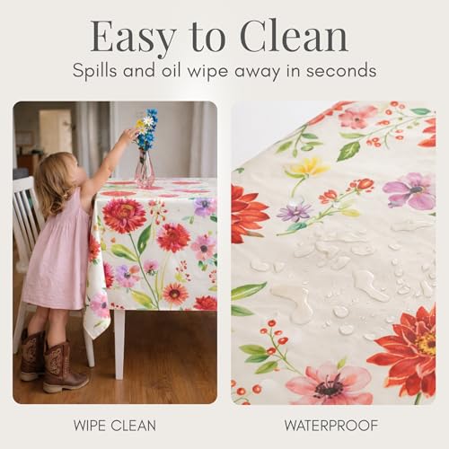Nappe de jardin en vinyle fleurie pour repas extérieurs et table 200x140cm - 6