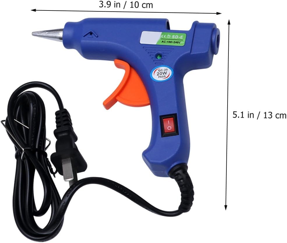 Tofficu 20W Fast Heating Hot Melt Glue Gun with Glue Sticks Durable Nozzle Ptc Heating Element for Quick Crafts DIY Projects Compatible with US Plug