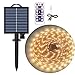 Produktbild Solar Lichterkette Aussen,2200-mAh,5M/16.4ft LED Streifen Außen IP67 Freien Dimmbare Lichtleisten mit Fernbedienung Solarpanel mit 8 modi für Gartenterrasse Yard Path Party Weihnachtsdekoration