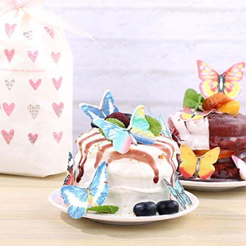 Homoyoyo 40 Peças Comestíveis Topo de Bolo Borboleta Topo de Bolo Borboleta Colorida Decorações de B