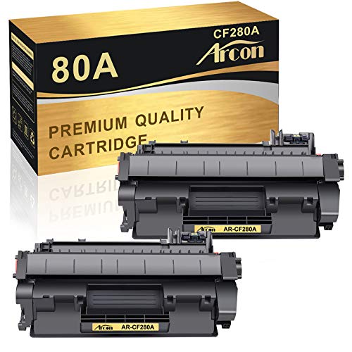 Exclusive Arcon Compatible Toner Cartridge Replacement for HP 80A CF280A 80X CF280X M401dne for HP Pro 400 Toner HP M401n M401dne Toner HP Pro 400 MFP M425dn Toner Printer (2-Packs)