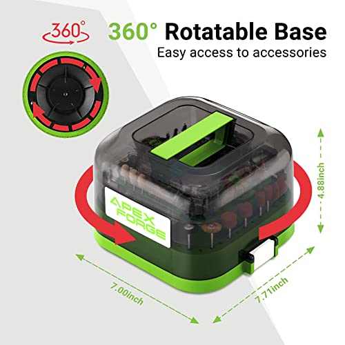 Apexforge M0 Plus Rotary Tool Accessories Kit, 519 Pcs Accessories, Keyless Chuck, 1/8" Diameter Shanks, Universal Fitment For Easy Cutting, Sanding, Grinding, Carving, Drilling, Engraving #TOP3