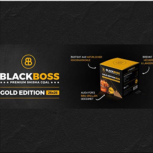 BlackBoss - 1 KG Shisha Kohle Kokusnuss Naturkohle, Coal Briketts für Shisha Wasserpfeife mit Langer Brenndauer in… – Bild 6