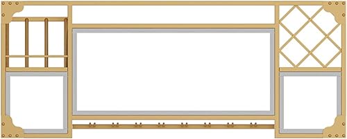 Miniatura 10 de Estantes para vinos, estantes de bar montados en la pared con soporte colgante para copas de vino, mini bar, gabinete de licor, estante de Oro,Negro