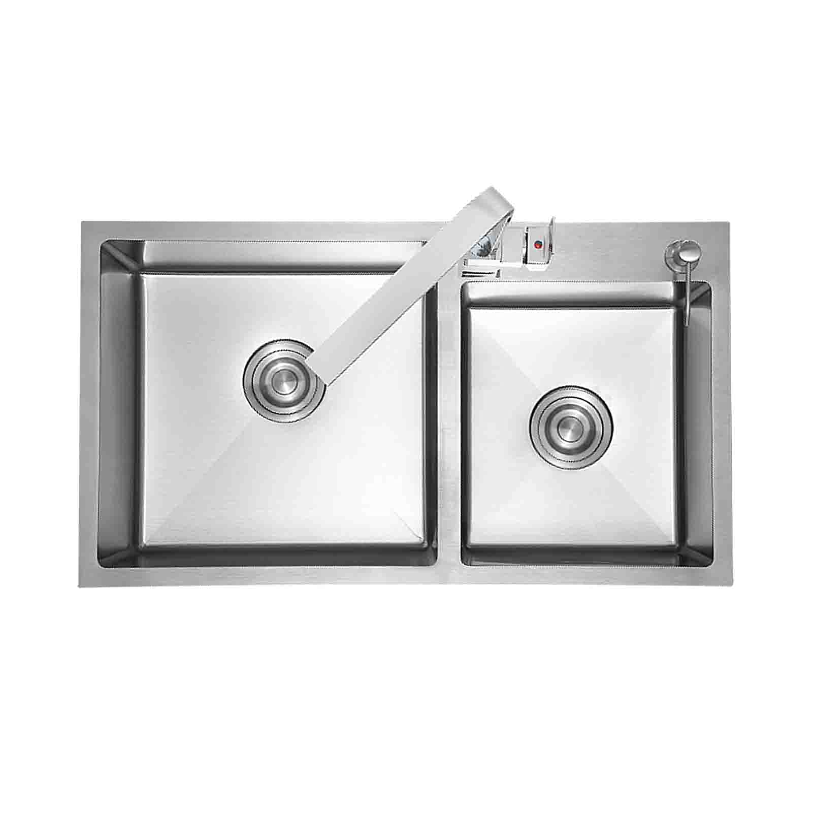 Évier de cuisine en acier inoxydable haut de gamme double cuve 28 pouces encastrable