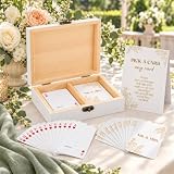 AceOrbit 57 Pack Golden Wedding Guest Book Playing Card Set with Wooden Box