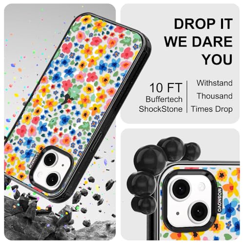 Coque antichoc iPhone 13 / iPhone 14 compatible MagSafe fleurie solide - 6
