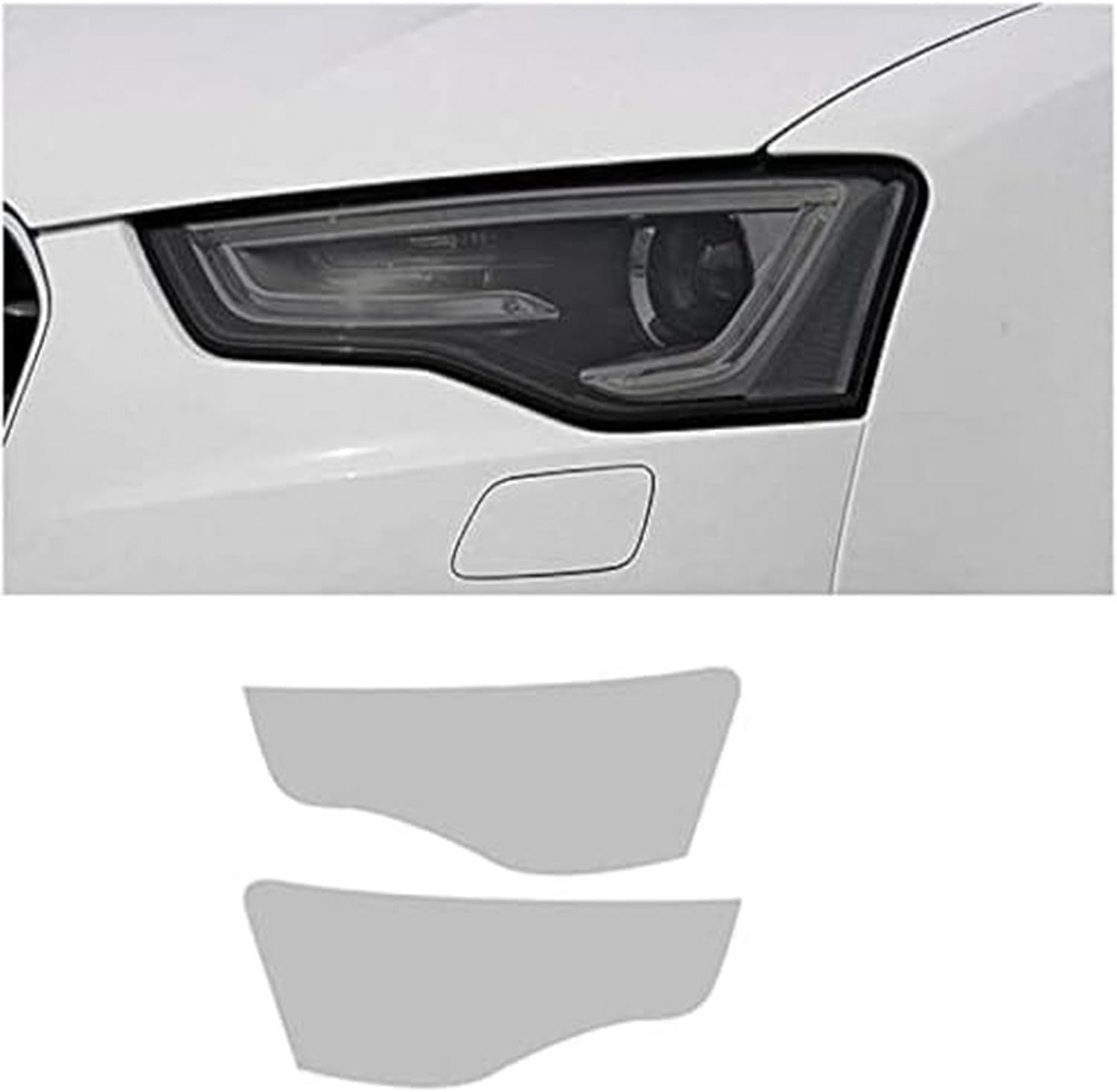 SamLng Car Front Light Film For Audi A5 2012-2016 Car Headlight Protective Film Front Light Transparent Blackened TPU Sticker Car Accessories Car Headlight Protective Film
