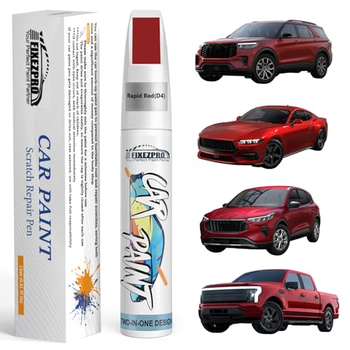 Image of Rapid Red(D4) Touch Up Paint for Ford, Car Paint Scratch Repair Remover Pen Color Exact Match, Quick and Easy Fix Automotive Chips and Nicks Scuff