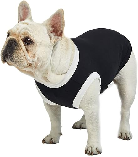 Perro Camisa Algodón Sin Mangas Top Mediano NegroBlanco