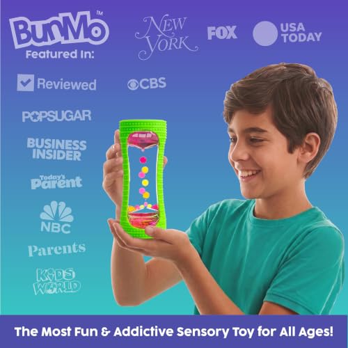 Image of BUNMO Liquid Motion Bubbler Sensory Toy for Kids & Adults - Gentle Fidget Toy for Mindfulness - Stimulating Visual Sensory Experience - Colorful Bubble Fidget Timer for Desk & Travel - Green