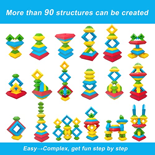 Laekou New Upgraded 15 Pcs Building Blocks For Toddlers 1-3, Pyramid Stacking Montessori Toys For 2 3 4 5 6 Year Old, Educational Stem Sensory Kids Toys, Preschool Stackable Boys Girls Gifts Age 2-4 #TOP5