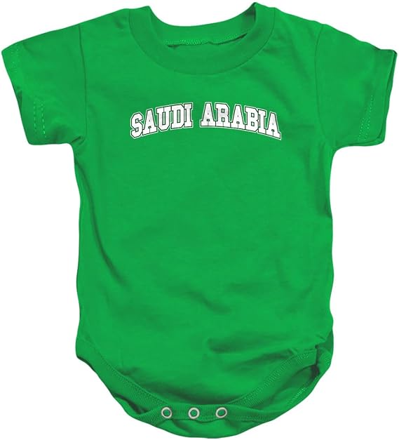 Popfunk Saudi Arabia Country Pride Varsity Arch Futbol Soccer Fan Team Color Unisex Infant Snap Suit for Baby