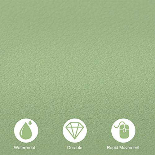 Towwi Pu Leather Desk Pad With Suede Base, Multi-Color Non-Slip Mouse Pad, 32” X 16” Waterproof Desk Writing Mat, Large Desk Blotter Protector (Light Green) #TOP3