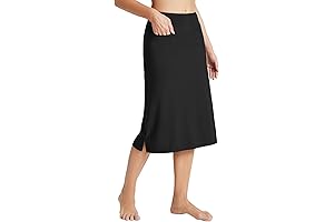 BALEAF Women's Flowy Long Swim Skirt | 28" Modest Swim Skirt with Built-in Leggings