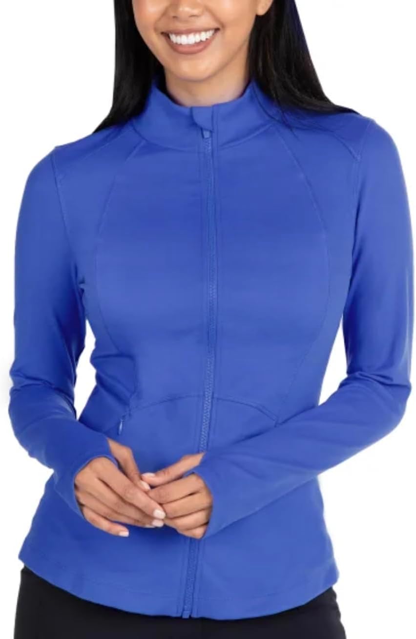 Spyder Women’s Stretch Long Sleeve Zip Up Yoga Jacket with Thumb Holes