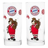 Material: Glas FC Bayern München Glas - Berni - (2er-Set) Trinkglas, Kinderglas FCB - Plus Lesezeichen I Love München